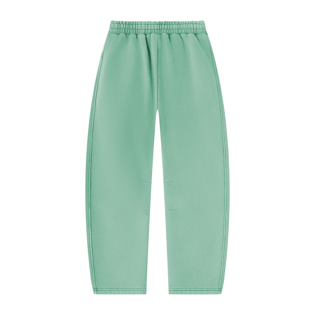 Mr.Prezii Unisex Vintage Wash Barrel Leg Fleece Sweatpants