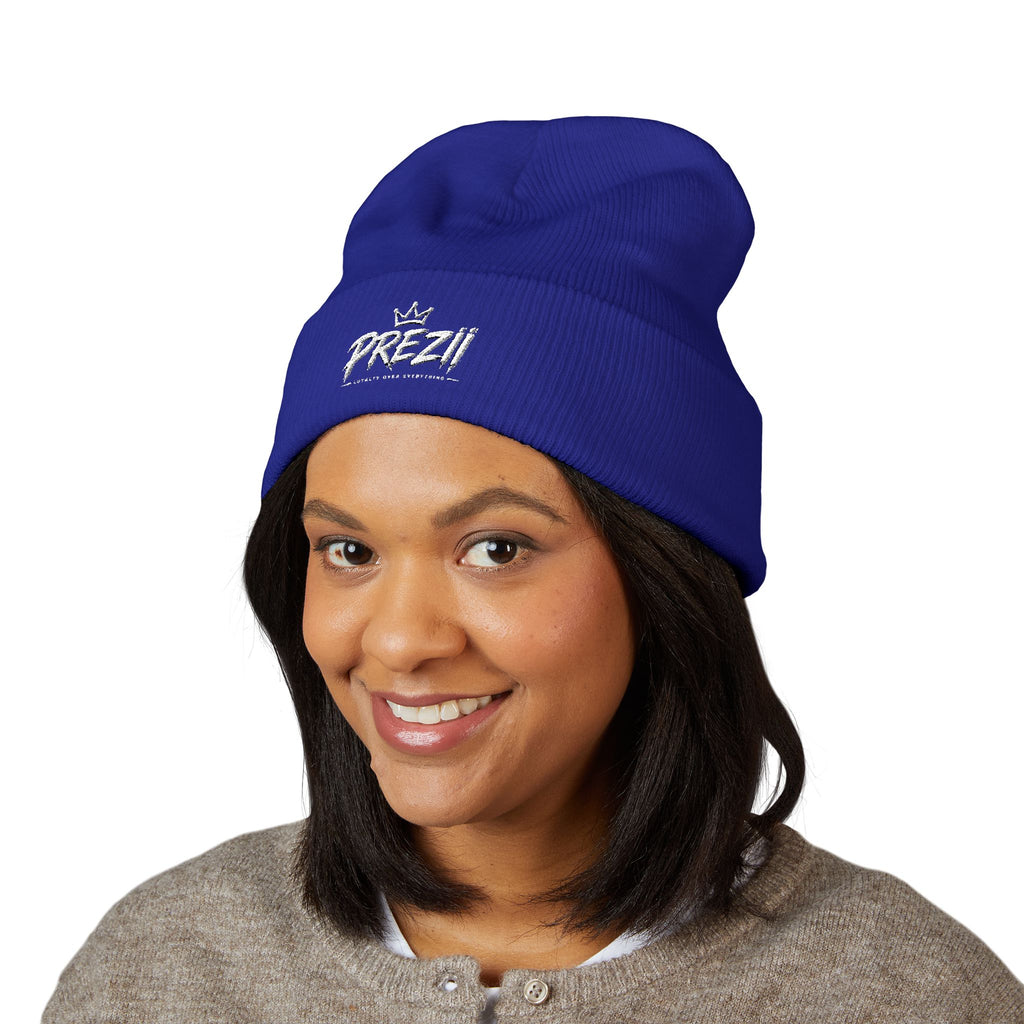 Prezzi Embroidered Cuffed Beanie — Streetwear Knit Hat