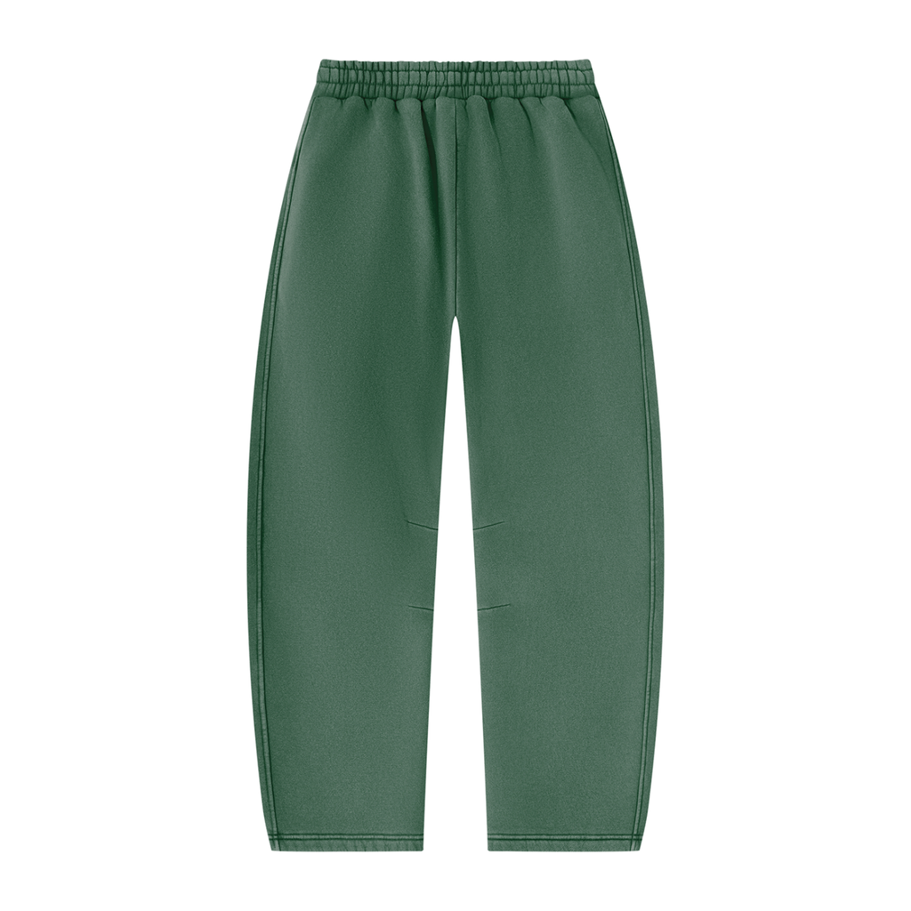 Mr.Prezii Unisex Vintage Wash Barrel Leg Fleece Sweatpants