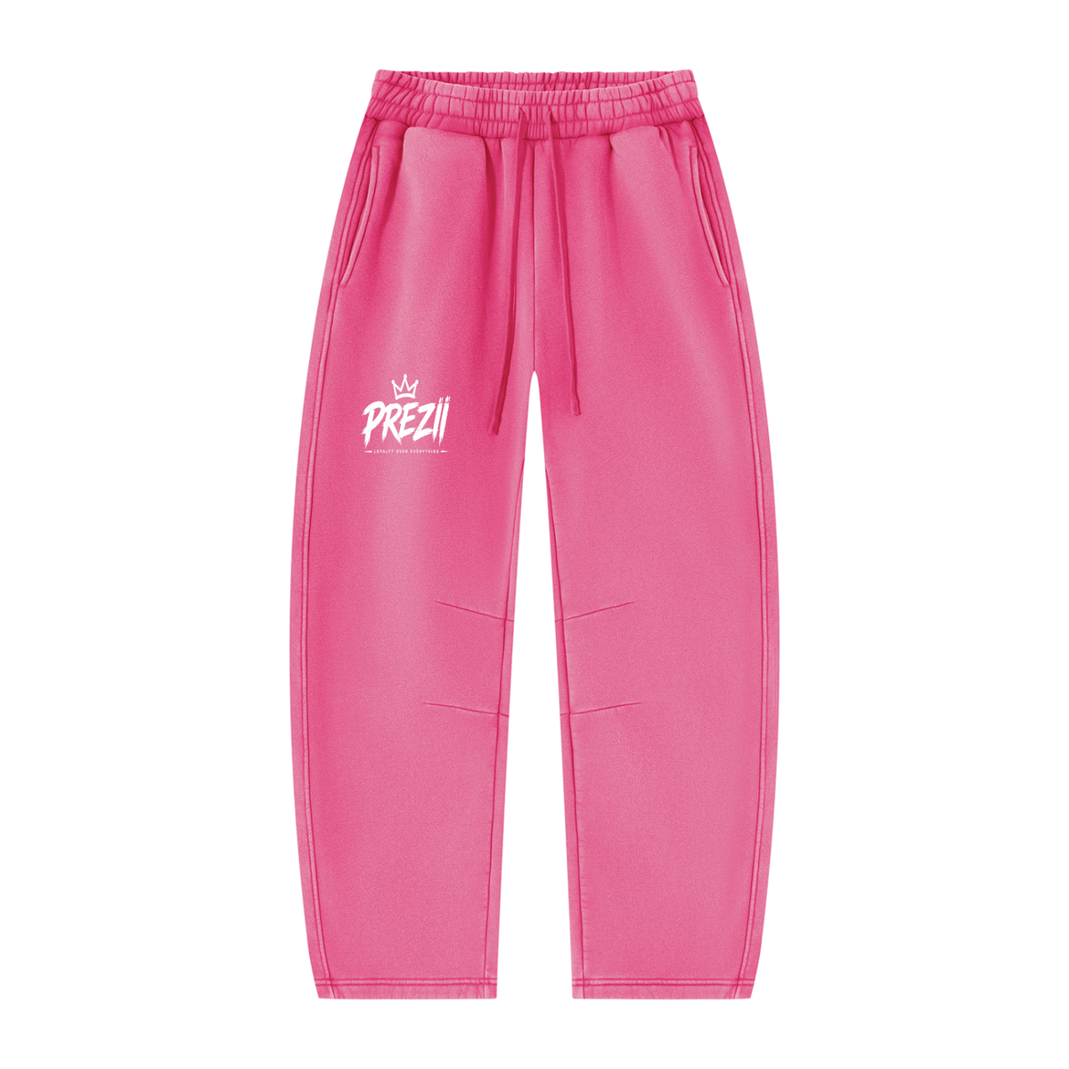 Mr.Prezii Unisex Vintage Wash Barrel Leg Fleece Sweatpants