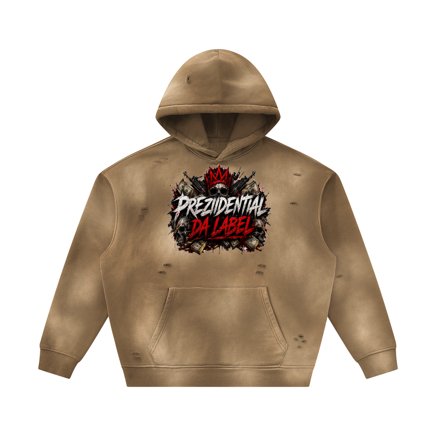Prezii Merch - Unisex Sunfade Frayed Fleece Hoodie
