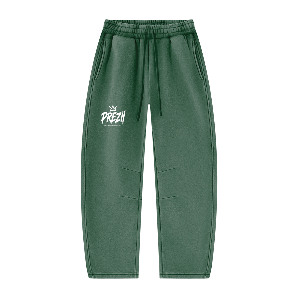 Mr.Prezii Unisex Vintage Wash Barrel Leg Fleece Sweatpants