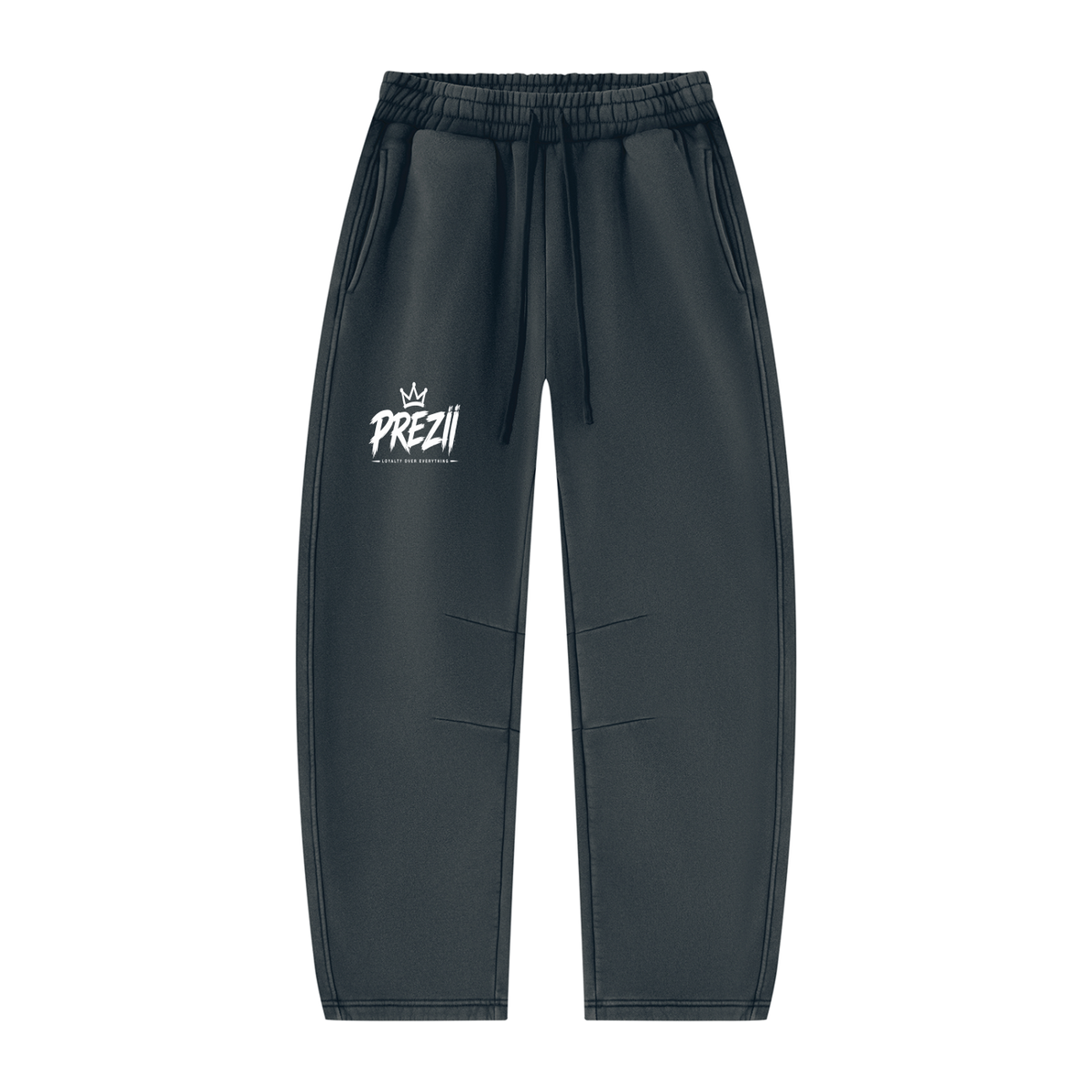 Mr.Prezii Unisex Vintage Wash Barrel Leg Fleece Sweatpants