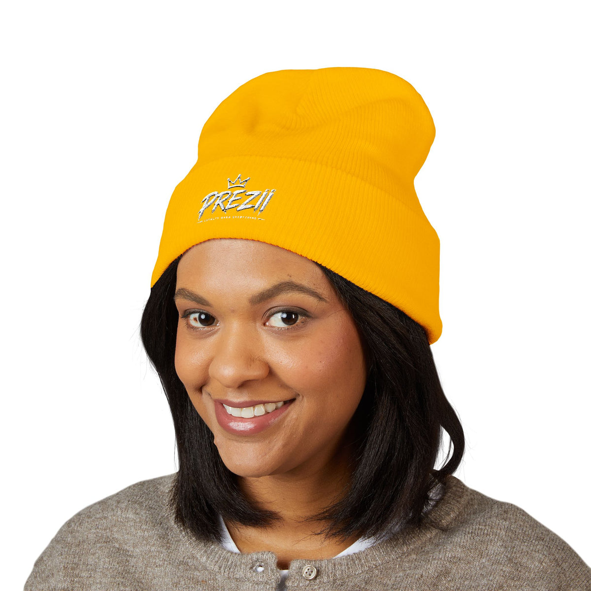 Prezzi Embroidered Cuffed Beanie — Streetwear Knit Hat