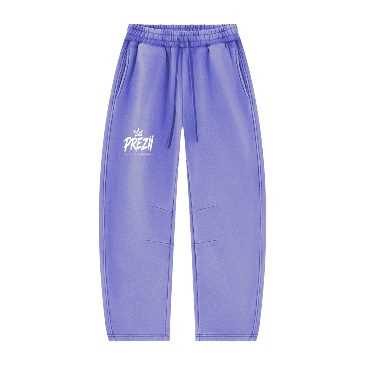Mr.Prezii Unisex Vintage Wash Barrel Leg Fleece Sweatpants