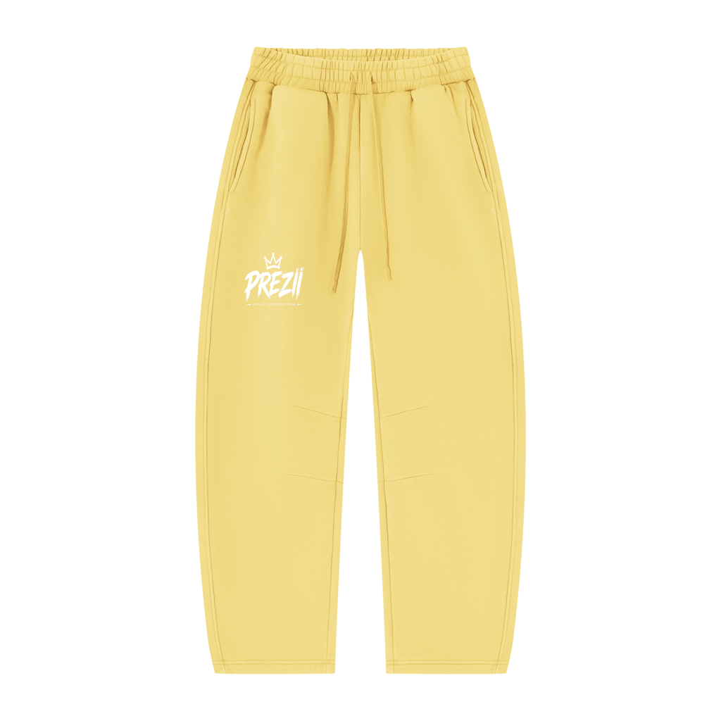 Mr.Prezii Unisex Vintage Wash Barrel Leg Fleece Sweatpants