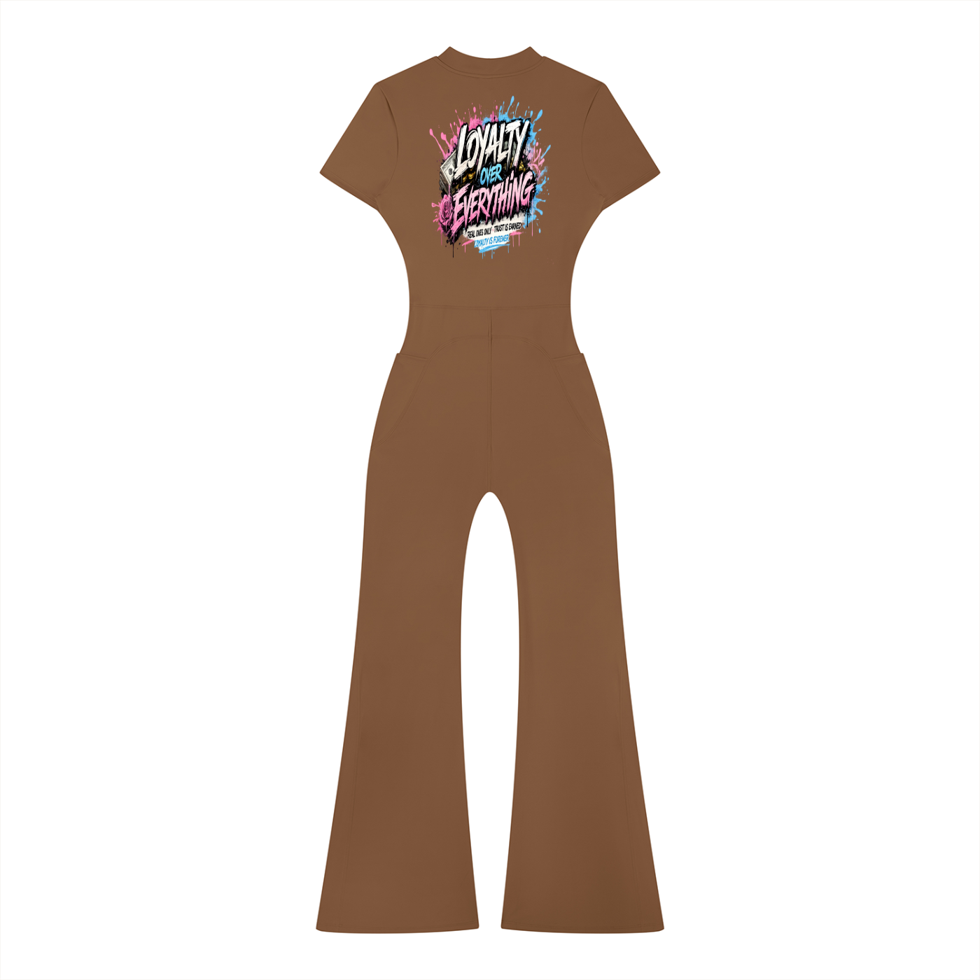 Prezii Merch!! - Women’s Tight Flared Leg Quarter-Zip Jumpsuit