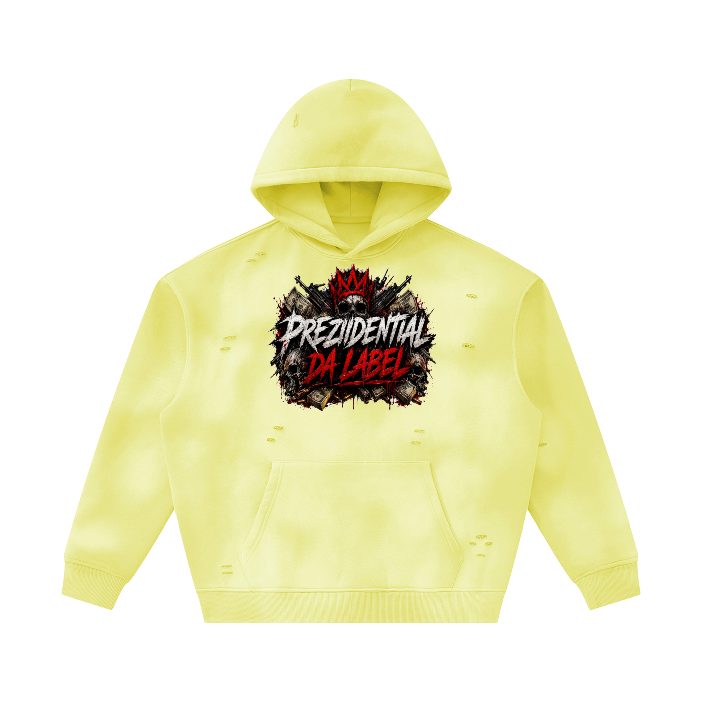 Prezii Merch - Unisex Sunfade Frayed Fleece Hoodie