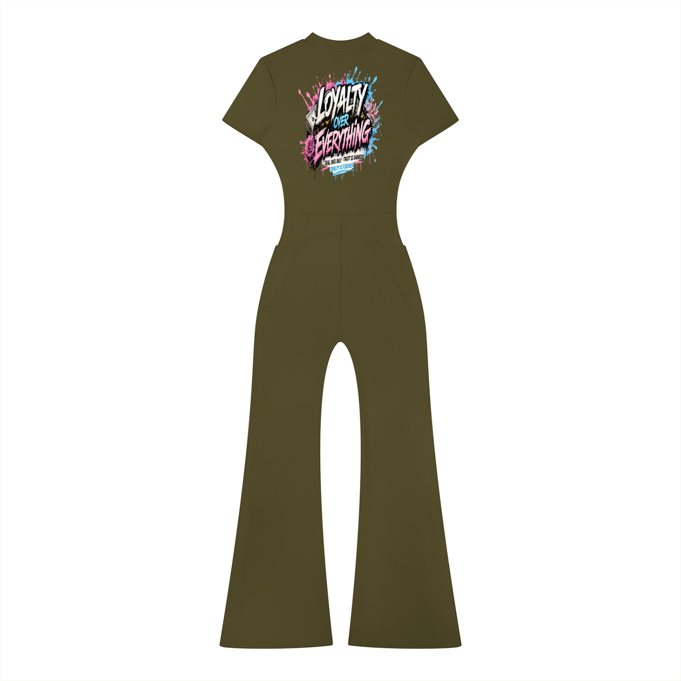 Prezii Merch!! - Women’s Tight Flared Leg Quarter-Zip Jumpsuit