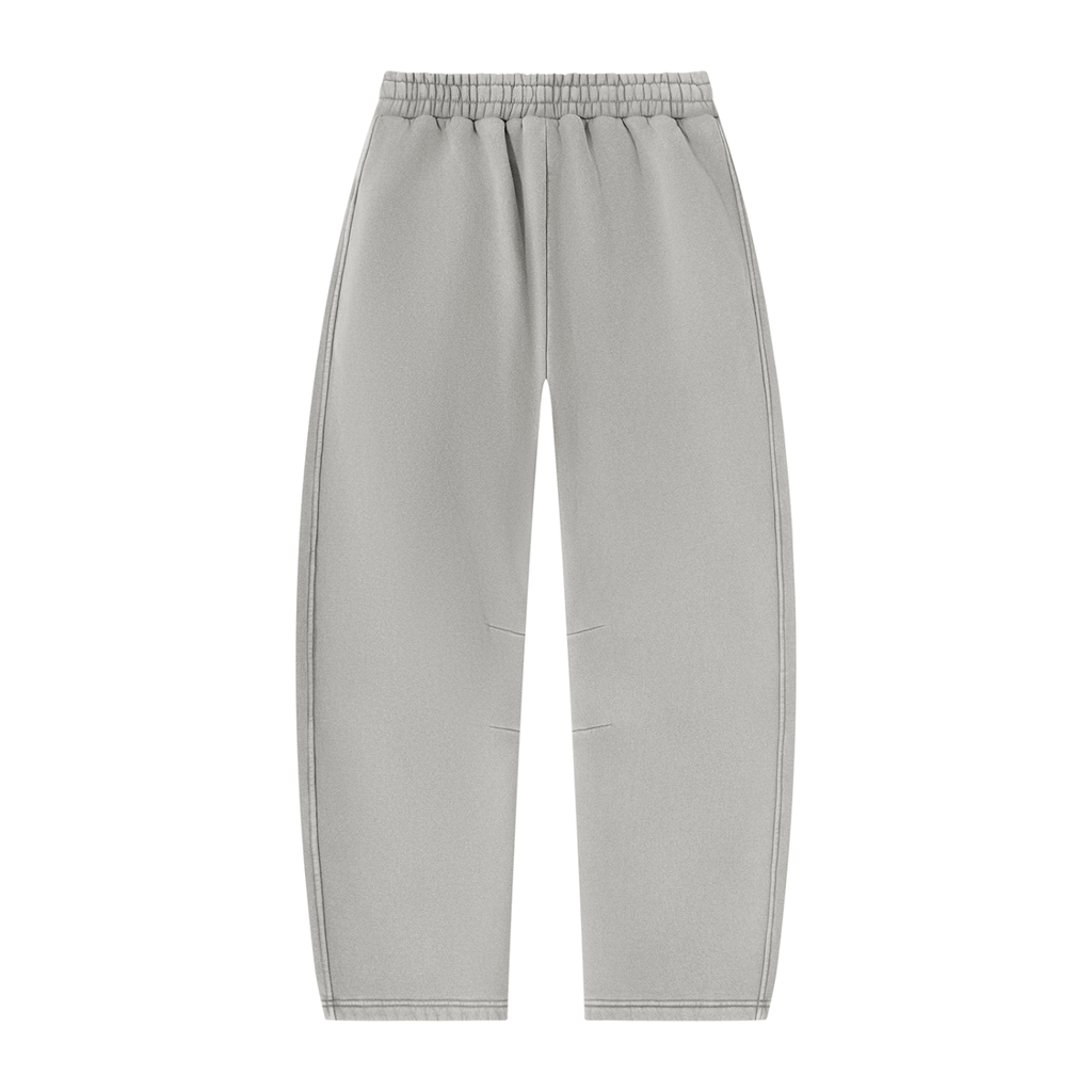 Mr.Prezii Unisex Vintage Wash Barrel Leg Fleece Sweatpants