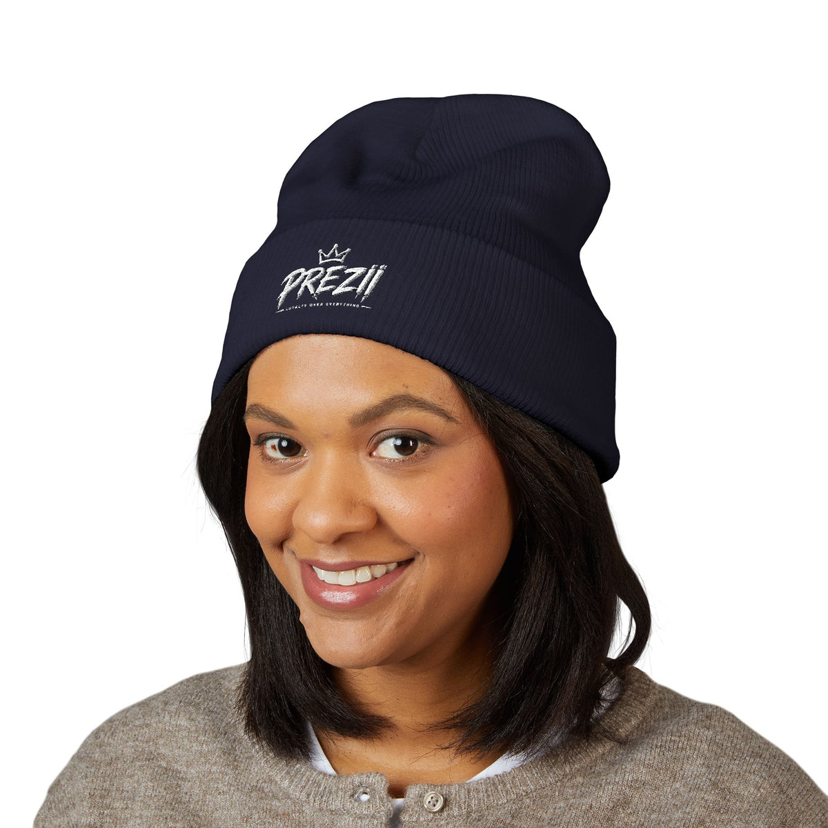 Prezzi Embroidered Cuffed Beanie — Streetwear Knit Hat