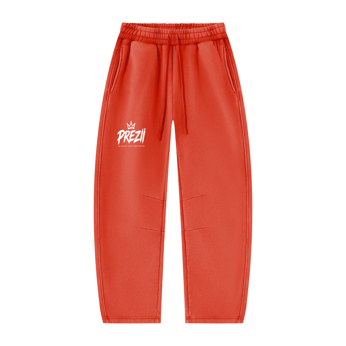Mr.Prezii Unisex Vintage Wash Barrel Leg Fleece Sweatpants