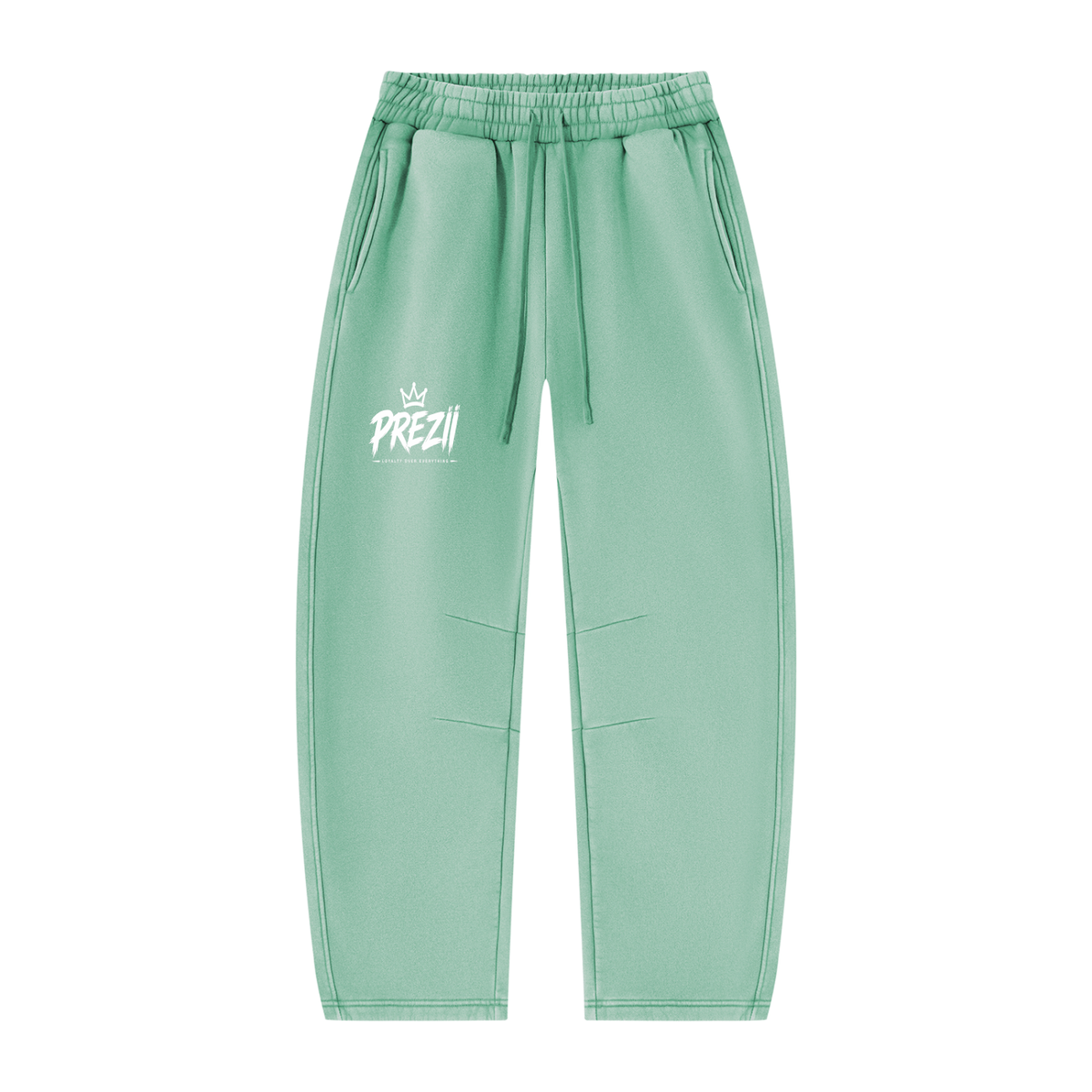 Mr.Prezii Unisex Vintage Wash Barrel Leg Fleece Sweatpants