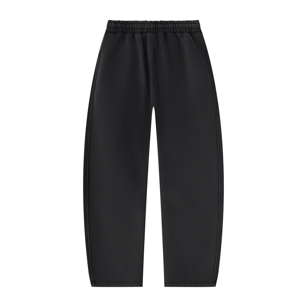 Mr.Prezii Unisex Vintage Wash Barrel Leg Fleece Sweatpants