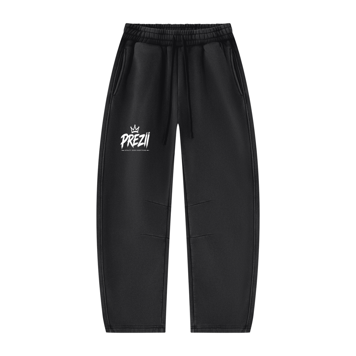 Mr.Prezii Unisex Vintage Wash Barrel Leg Fleece Sweatpants