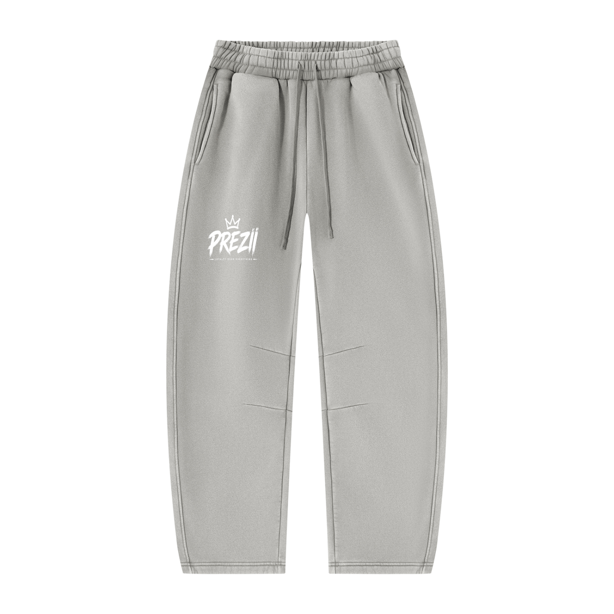 Mr.Prezii Unisex Vintage Wash Barrel Leg Fleece Sweatpants