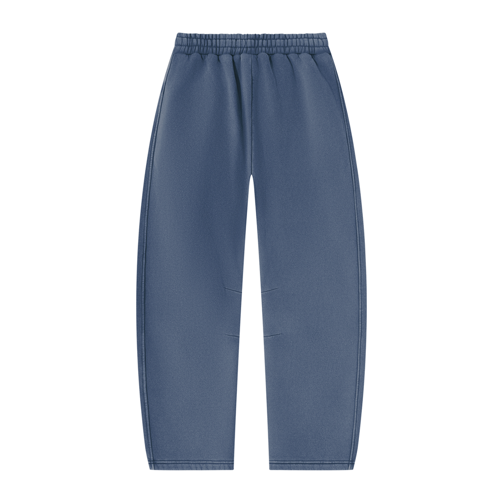 Mr.Prezii Unisex Vintage Wash Barrel Leg Fleece Sweatpants