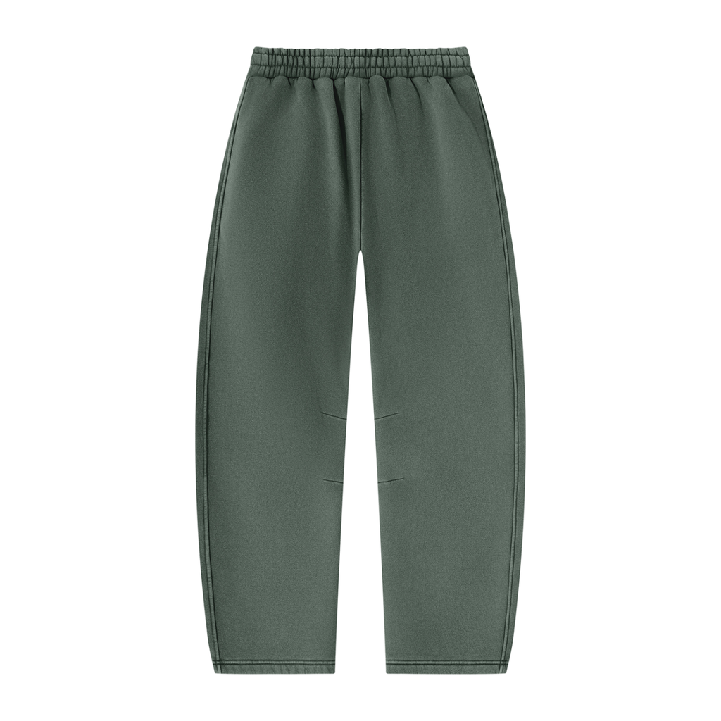Mr.Prezii Unisex Vintage Wash Barrel Leg Fleece Sweatpants