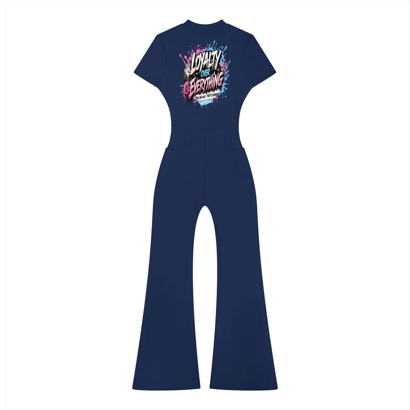 Prezii Merch!! - Women’s Tight Flared Leg Quarter-Zip Jumpsuit