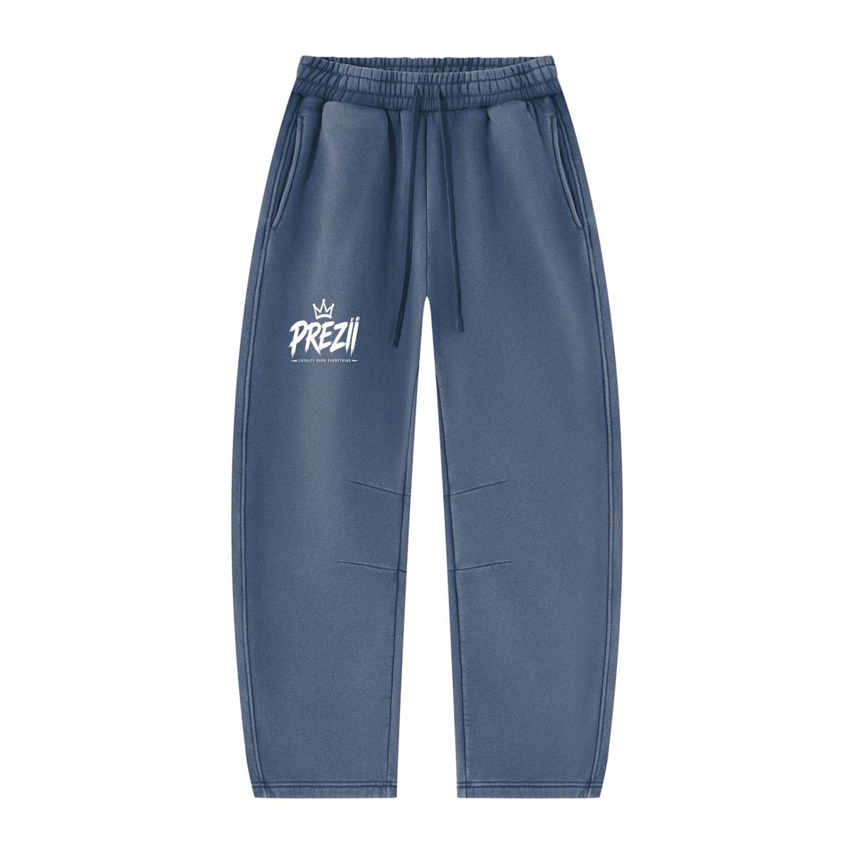 Mr.Prezii Unisex Vintage Wash Barrel Leg Fleece Sweatpants