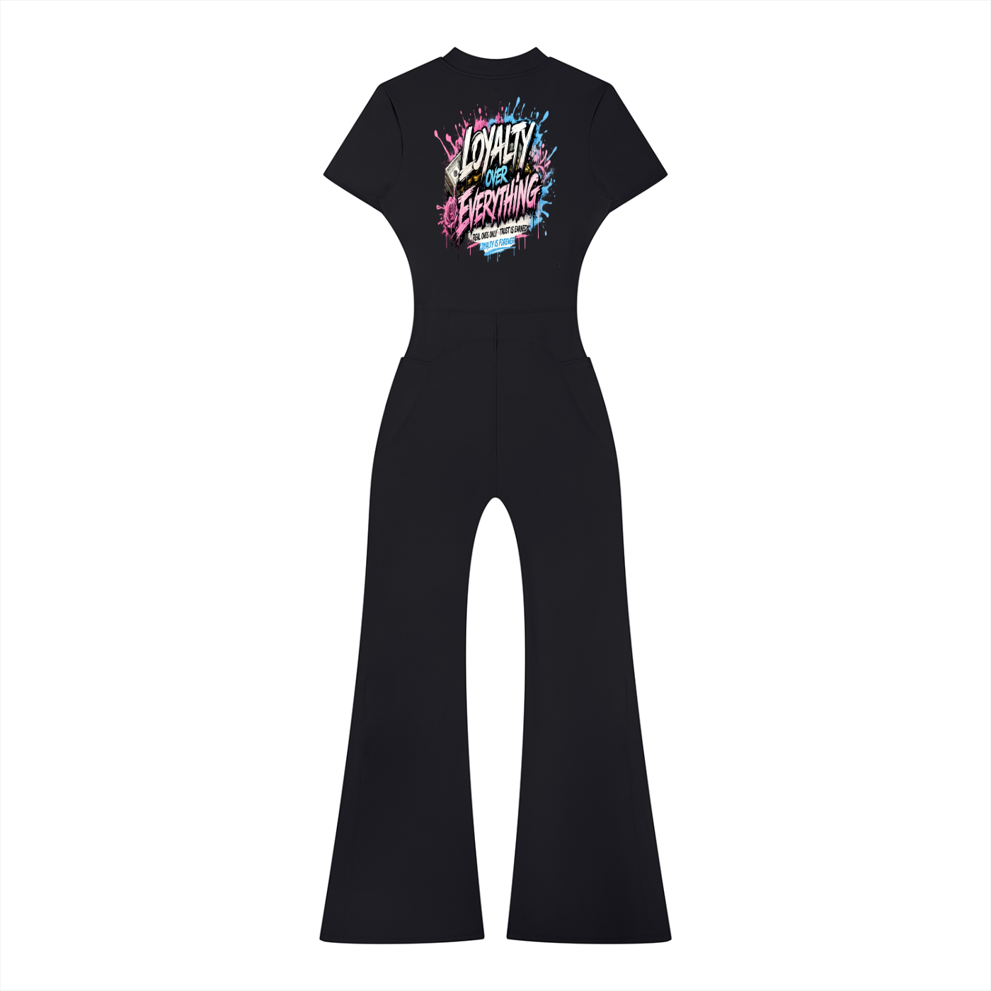 Prezii Merch!! - Women’s Tight Flared Leg Quarter-Zip Jumpsuit