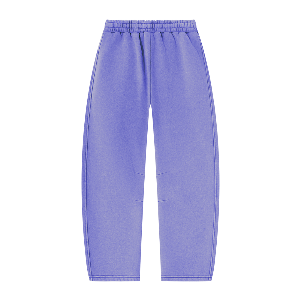 Mr.Prezii Unisex Vintage Wash Barrel Leg Fleece Sweatpants