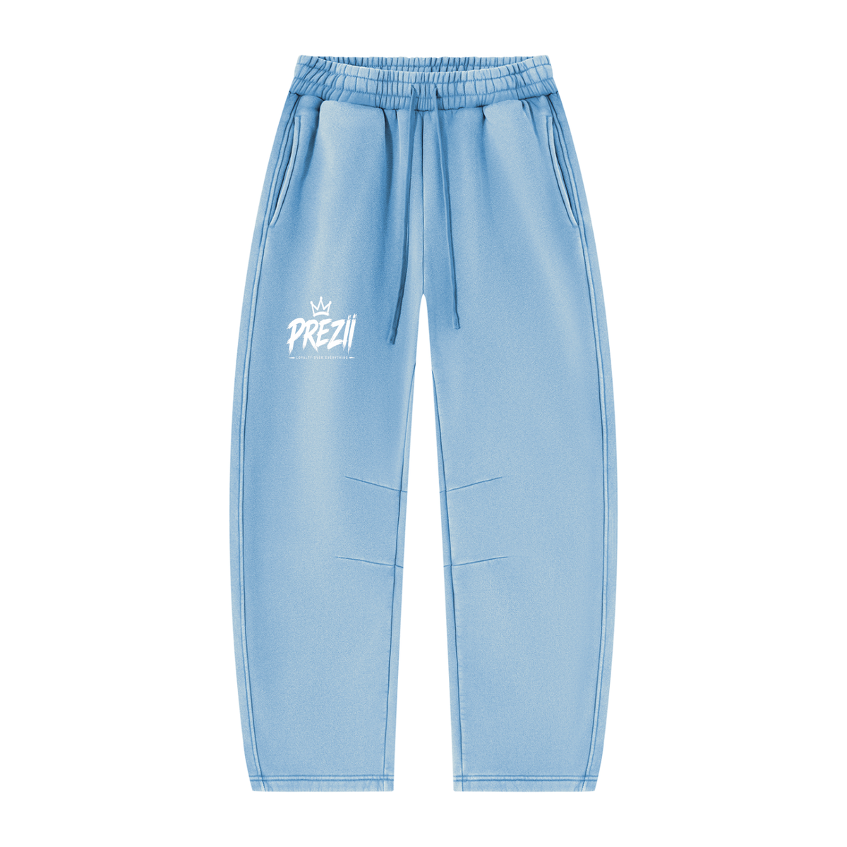 Mr.Prezii Unisex Vintage Wash Barrel Leg Fleece Sweatpants