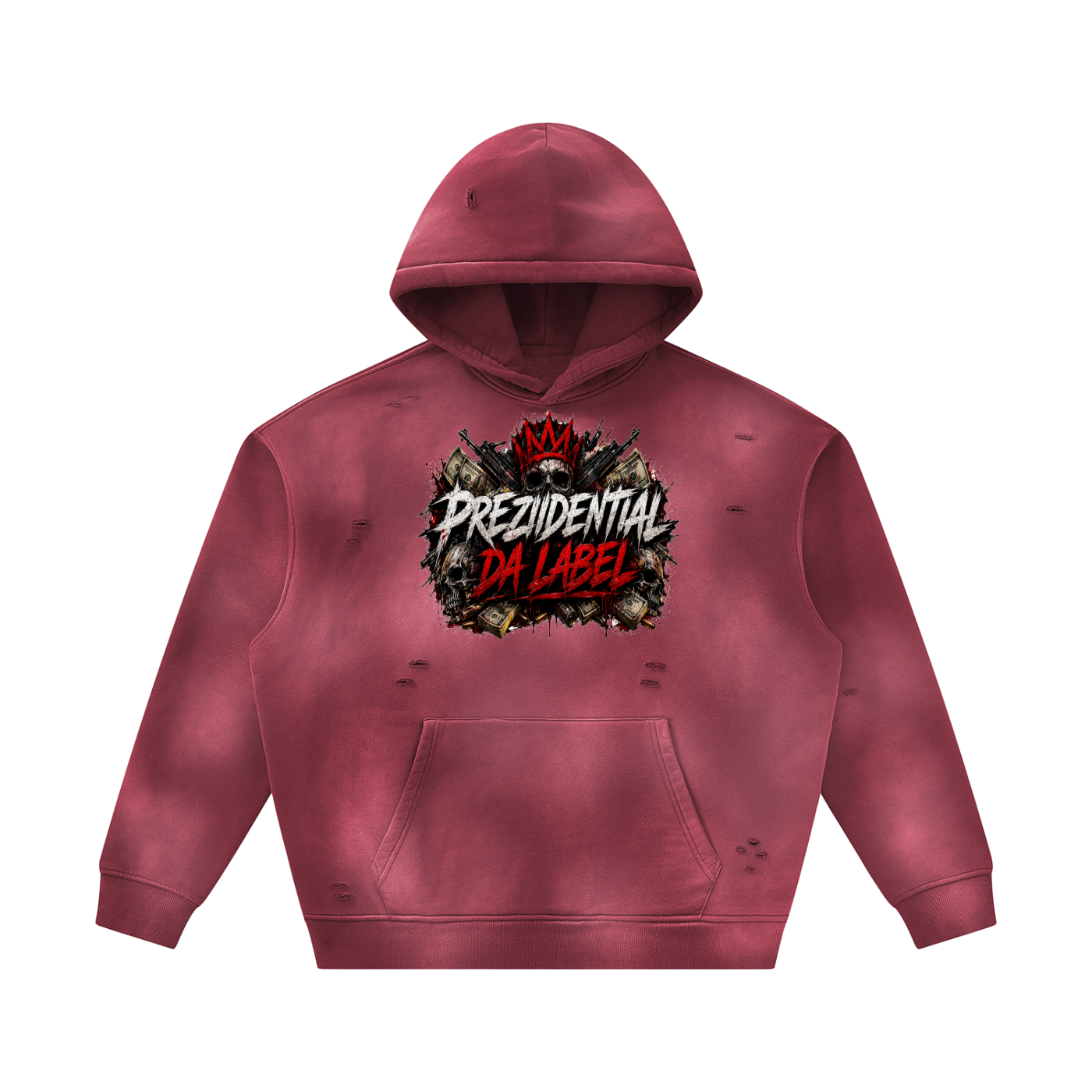 Prezii Merch - Unisex Sunfade Frayed Fleece Hoodie