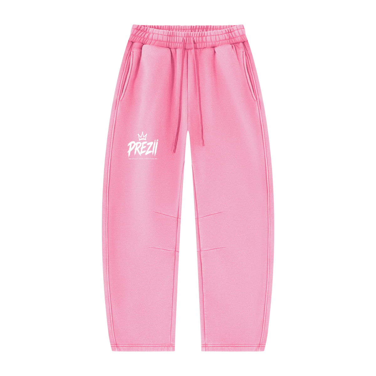 Mr.Prezii Unisex Vintage Wash Barrel Leg Fleece Sweatpants
