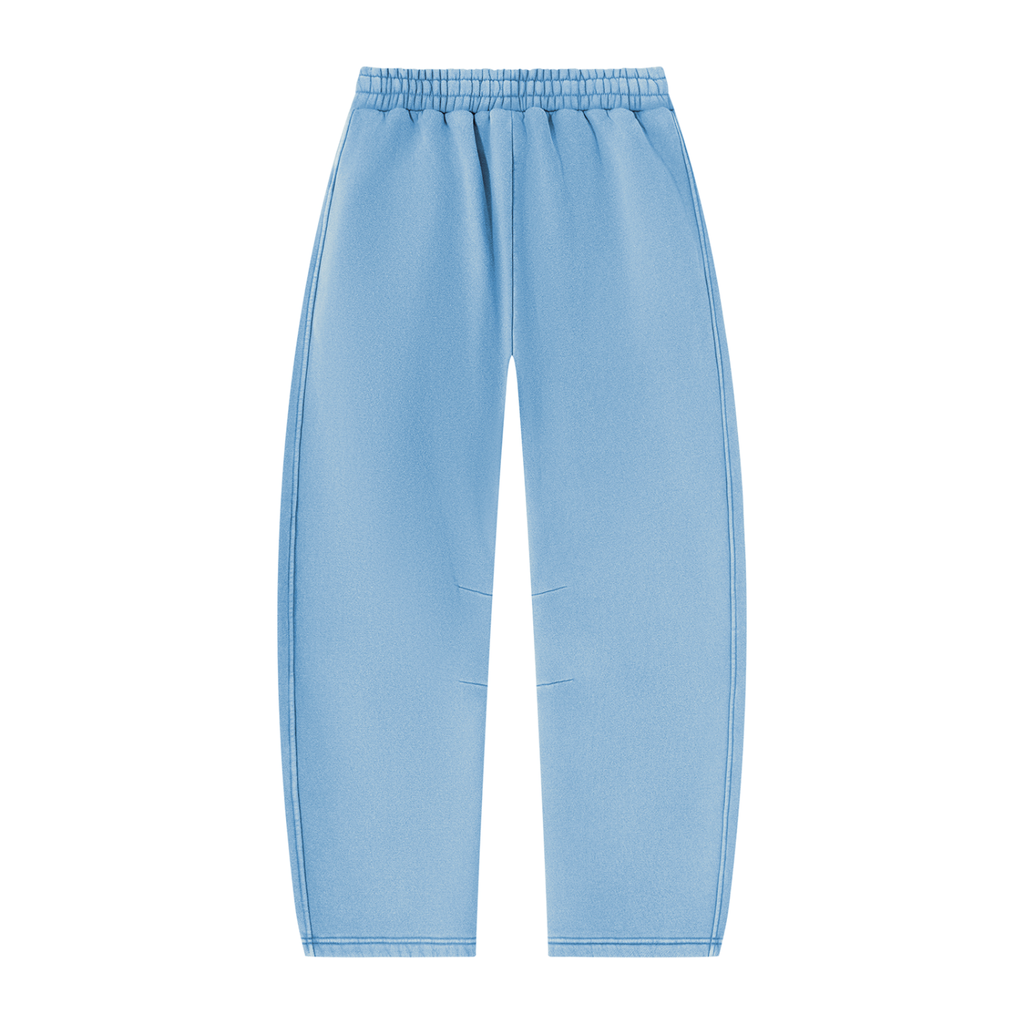 Mr.Prezii Unisex Vintage Wash Barrel Leg Fleece Sweatpants